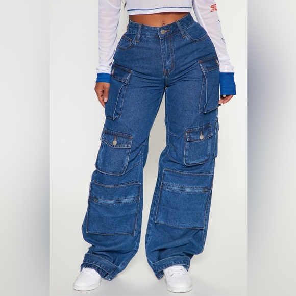 Billie Low Slung Cargo Jeans - Picture 1 of 5